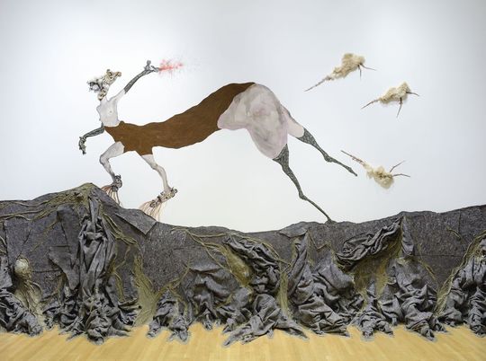 Once upon a time she said, I’m not afraid and her enemies became afraid of her The End, 2013. Mixed media, dimensions variable. Courtesy of the artist. © Wangechi Mutu. Image courtesy of the Nasher Museum of Art at Duke University, Durham, North Carolina. Photo by Peter Paul Geoffrion