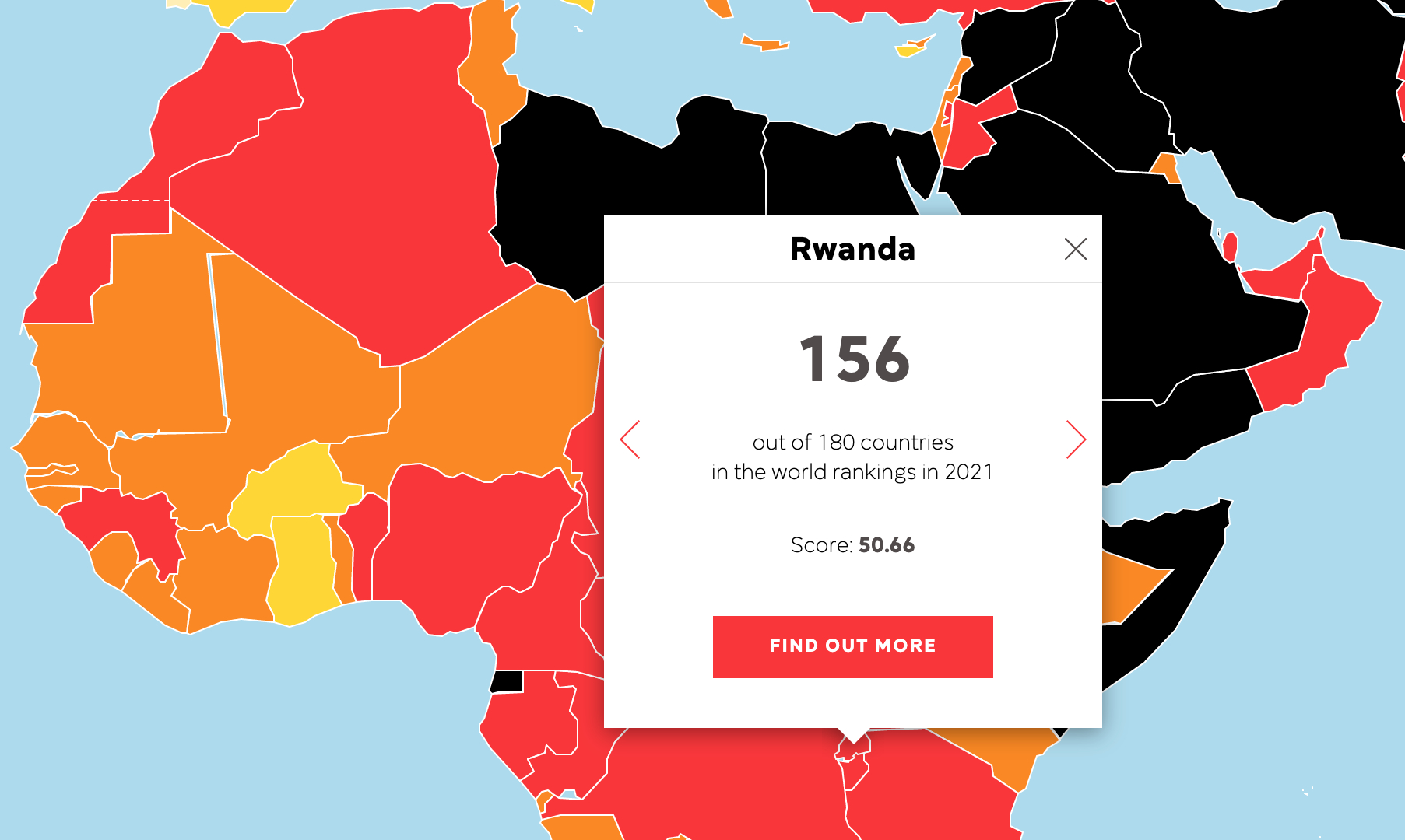 World press freedom index — Reporters without border